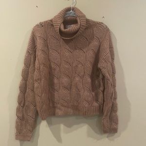 Camel colored chunky knit sweater